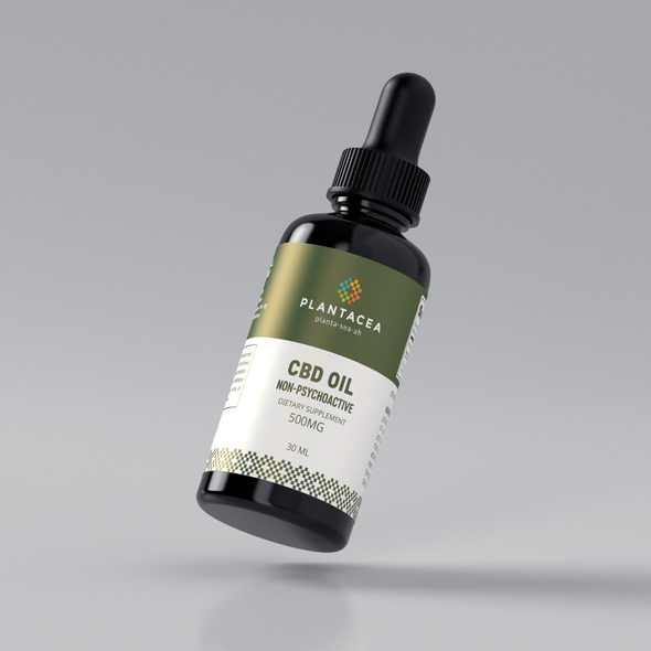 Dropper bottle packaging with the title 'CBD oil'