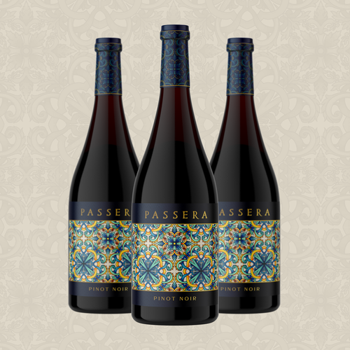 Pinot noir label with the title 'PASSERA'