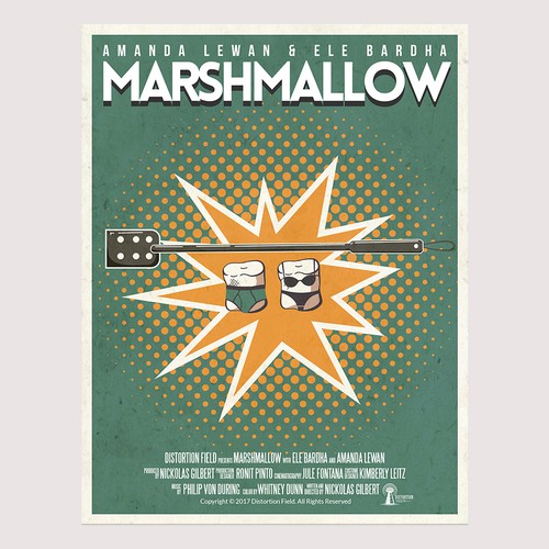 Movie design with the title 'Design a movie poster for the short film "Marshmallow"'