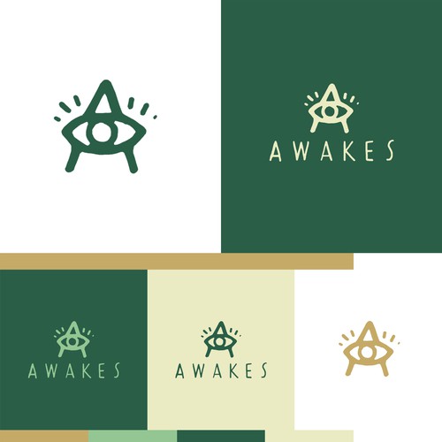 Hand-lettered logo with the title 'AWAKES LOGO DESIGN'
