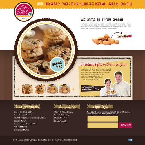 Restaurant website with the title 'Gluten Free Bakery Needs Clever & Creative Web Site'