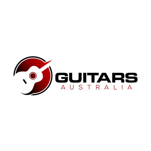 Guitar design with the title 'Memorable Logo for Guitars Australia'
