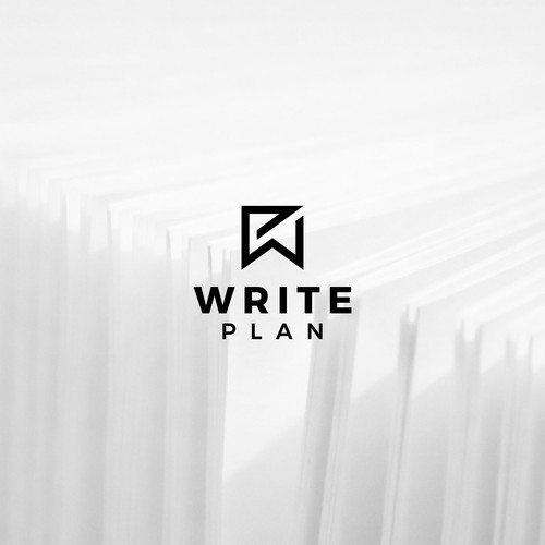 Sleek logo with the title 'Monogram logo design for Write Plan.'