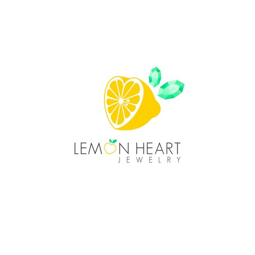 Lemon logo with the title 'Lemon heart jewelry logo'