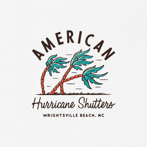 Beach logo with the title 'Logo for Hurricane Shutter Company'