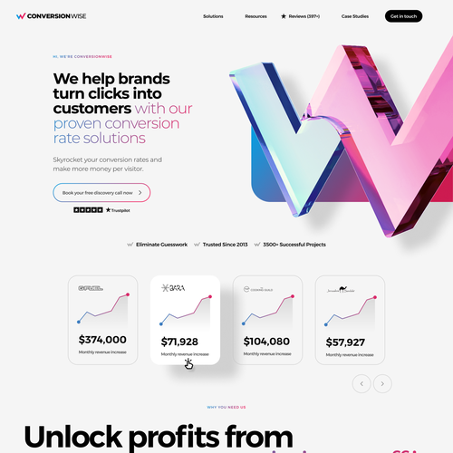 3D website with the title 'Website - Conversion'