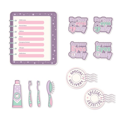 Girly artwork with the title 'An Small Assortment of Cohesive, Simple, and Stylish Vector Illustration Designs'