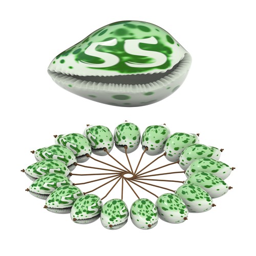 Currency design with the title 'Design coins for a "virtual" currency, called the "Cowrie"'