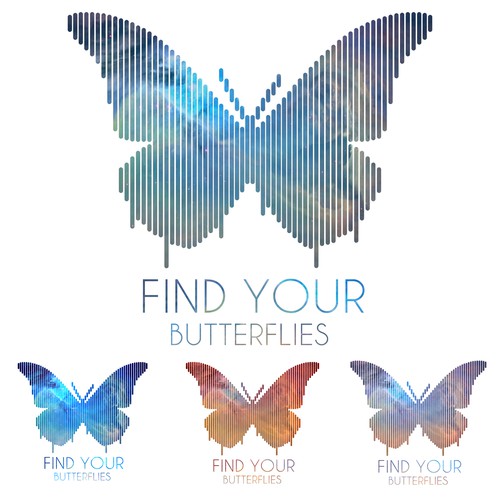 Space t-shirt with the title 'FIND YOUR BUTTERFLIES'
