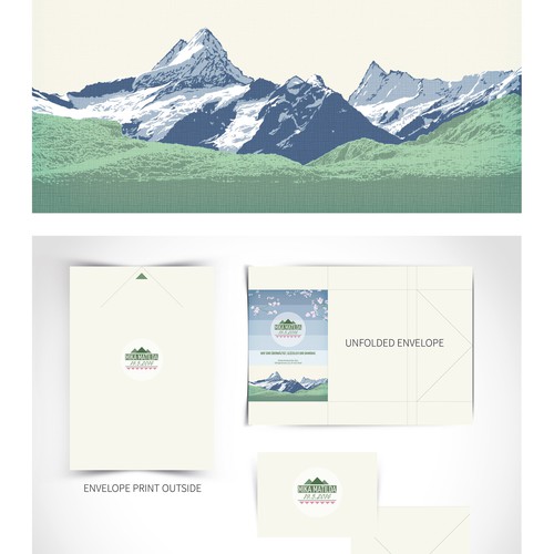 Announcement design with the title 'Card and envelope design'