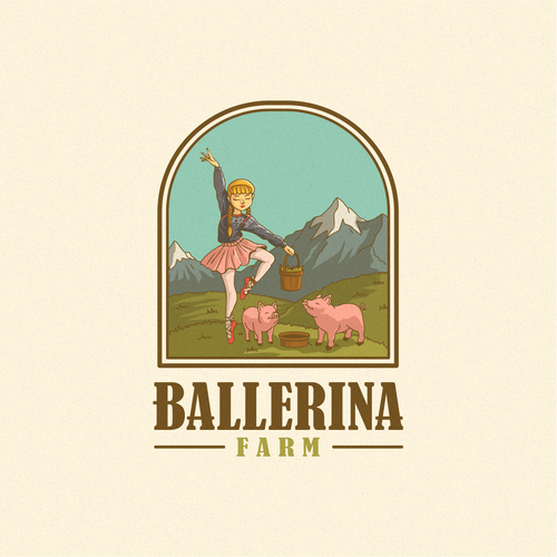 Landscape logo with the title 'Ballerina Farm'