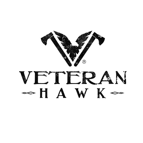 Axe design with the title 'Veteran Hawk - Logo Design'