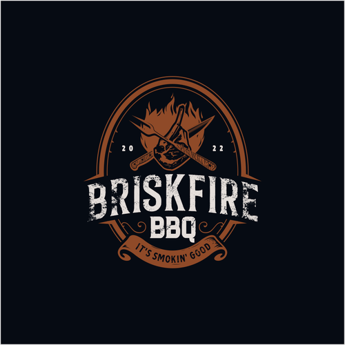 Barbecue design with the title 'FULL ENGRAVED ILLUSTRATION - FOR LOGO BARBEQUE STAND'