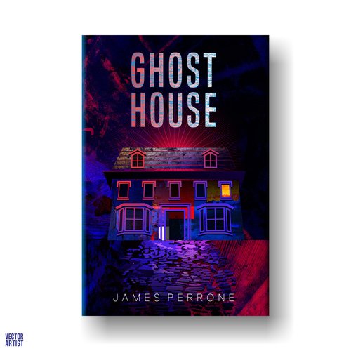 Collage book cover with the title 'GHOST HOUSE'