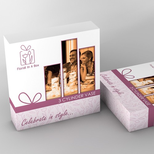 Candle packaging with the title 'Elegant packade design'