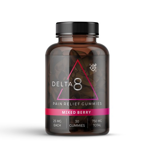 Gummy packaging with the title 'gummies bottle label design '