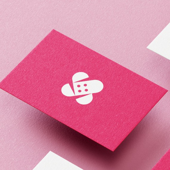 Heart design with the title 'Unused bandage and heart Logo Design.'