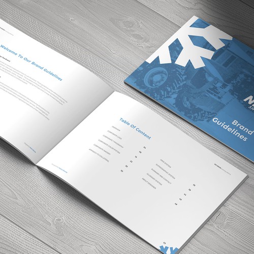 Style guide design with the title 'Brand Guide for Snow Removal Service'