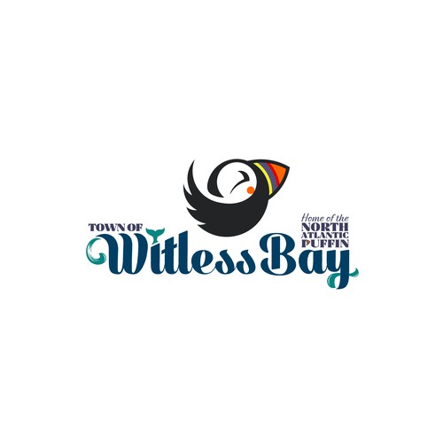 Whale design with the title 'Town of Witless Bay'