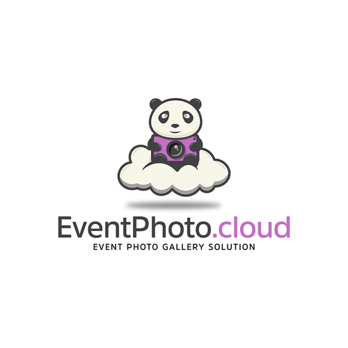 Panda logo with the title 'cute icon'