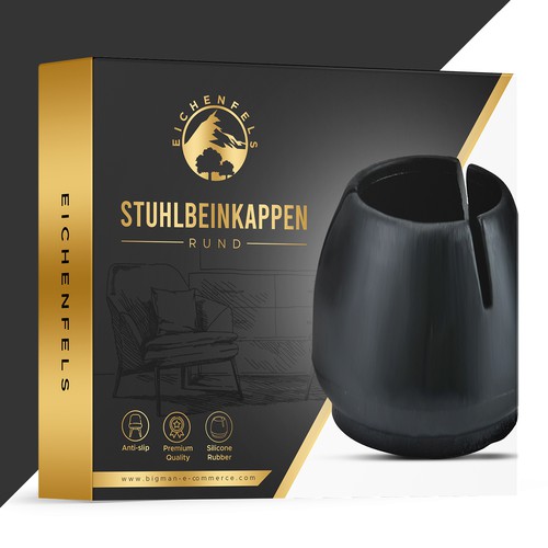 Chair design with the title 'Chair leg caps box'