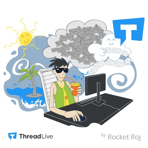 Graphic illustration artwork with the title 'ThreadLive Website Artwork'