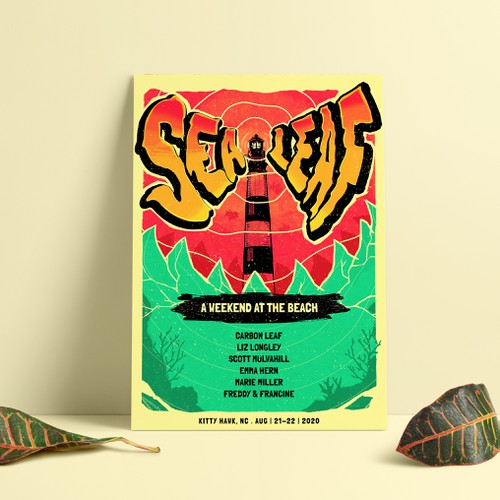 Rock artwork with the title 'Sea Leaf Poster'