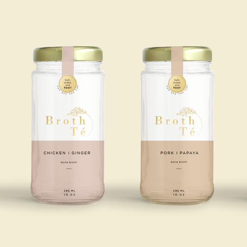 Tea packaging with the title 'Packaging Design For Broth Te'