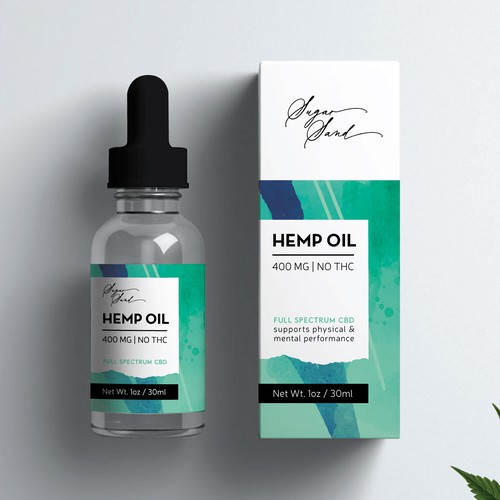 Cosmetics label with the title 'CBD Products for a Healthier Life style'