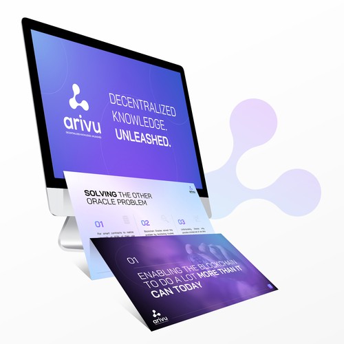 Report design with the title 'Blockchain presentation design'