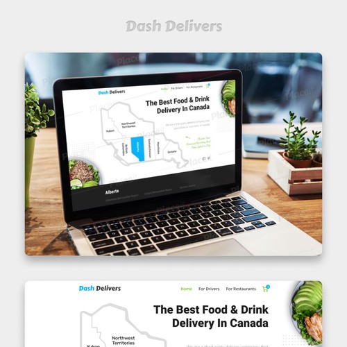 Delivery website with the title 'Webpage Design For Food Delivery Company'