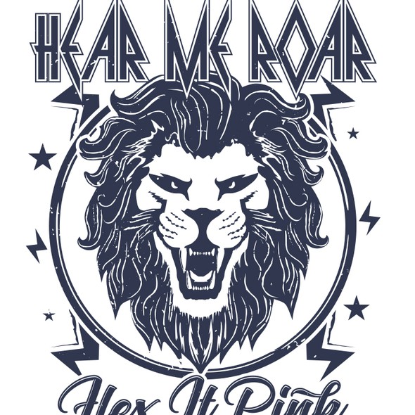 Retro t-shirt with the title 'Here Me Roar'