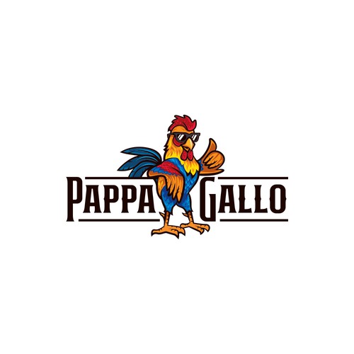 Quail logo with the title 'Fun Rooster Logo for Chicken Restaurant'