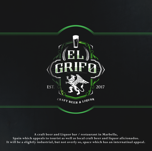 Brewery brand with the title 'It is for sale craft beer (griffin) logo. '