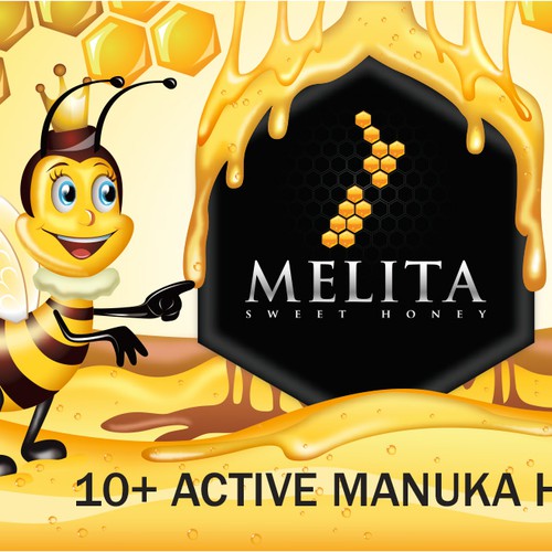 Honey packaging with the title 'New fun and exciting Premium Honey Pack for Children'