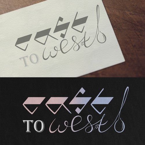 Brush pen design with the title 'Logo for a restaurant "East 2 West"'