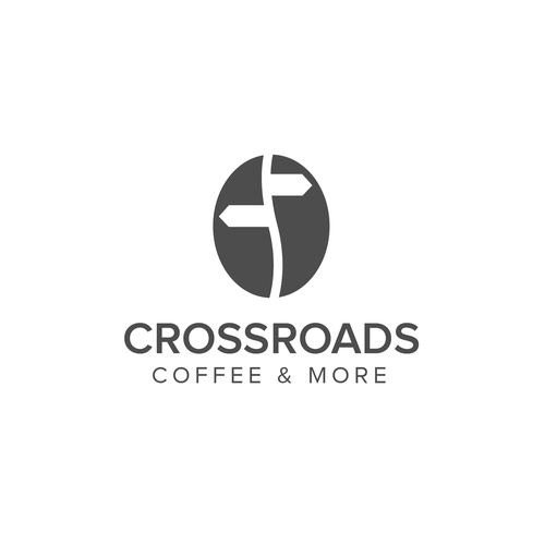 Discover logo with the title 'Crossroads Coffee & More'