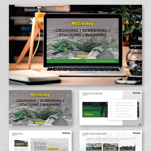 Process design with the title 'PowerPoint Design for the "McCloskey International" Project.'