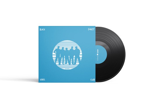 Vinyl record design with the title ''Black forest vinyl club' album cover'
