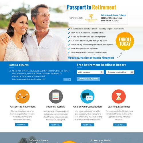Retirement design with the title 'Passport to Retirement'