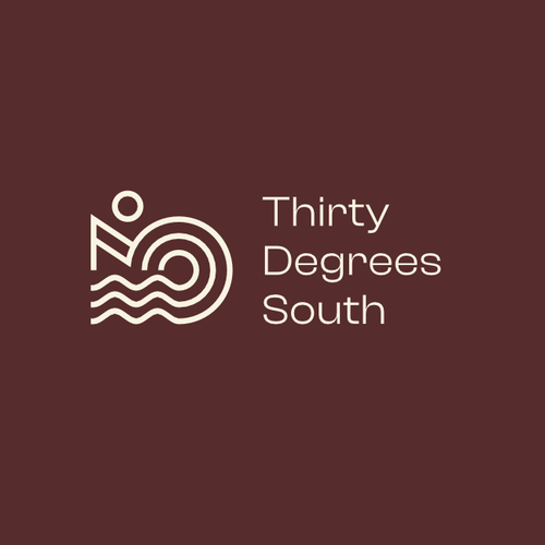 Coffee shop design with the title 'Thirty Degrees South'