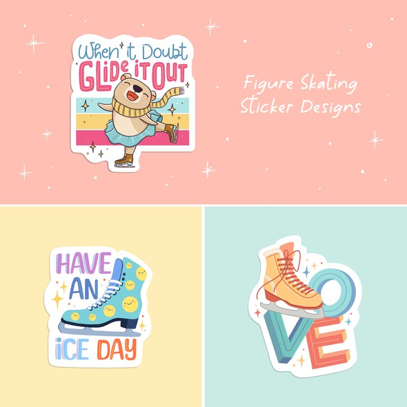 Skating design with the title 'Figure Skating Sticker Designs'