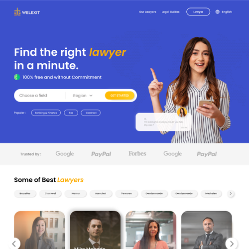 Lawyer website with the title 'Lawyers web design'