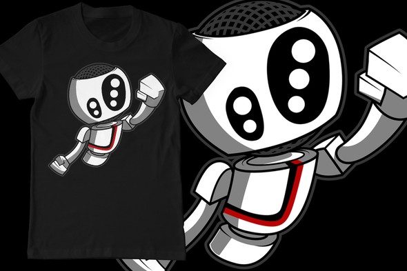 Robot t-shirt with the title 'Loda - Flat design t-shirt'