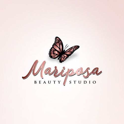 Butterfly logo with the title 'Logo design for a beauty studio'