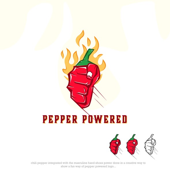 Pepper logo with the title 'Funky logo concept for food industry'