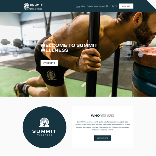Ecommerce design with the title 'Summit Wellness Ecommerce Design'