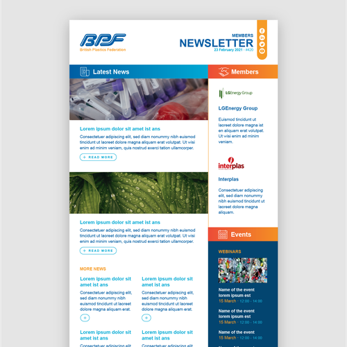 Newsletter design with the title 'Newsletter design'