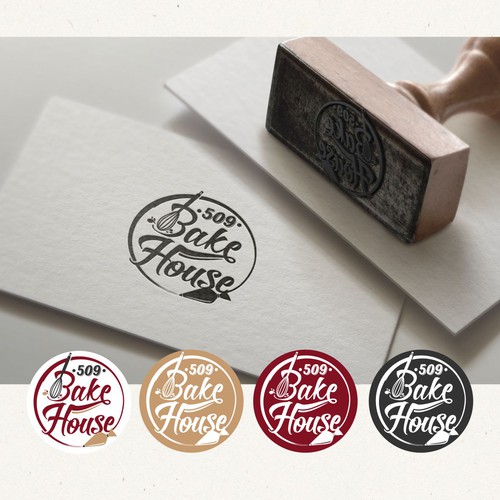 Stamp design with the title 'Logo design for bakery company'