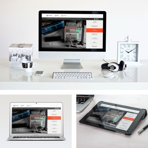 Radio station design with the title 'Web design: ProQuip'
